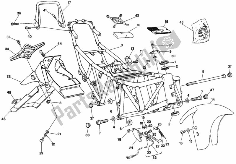 All parts for the Frame Fm 007198 of the Ducati Supersport 750 SS 1994